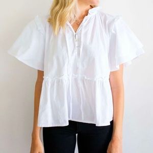 Sofia White Peplum Top